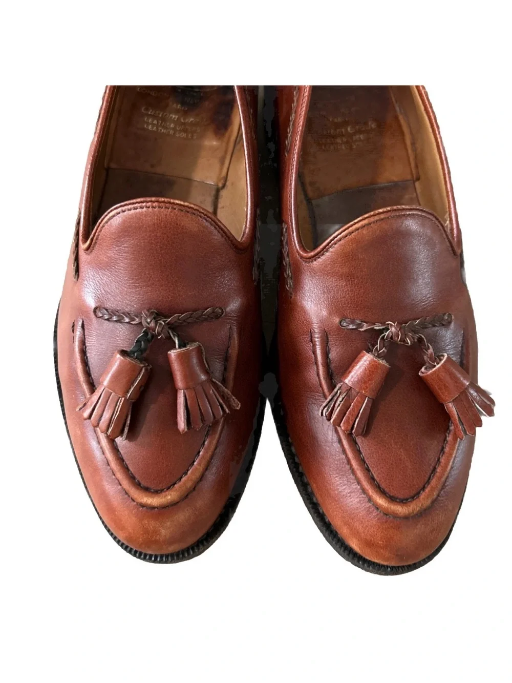 Church’s Men’s Cognac Leather Loafers with Tassel Size 8.5 Made In England